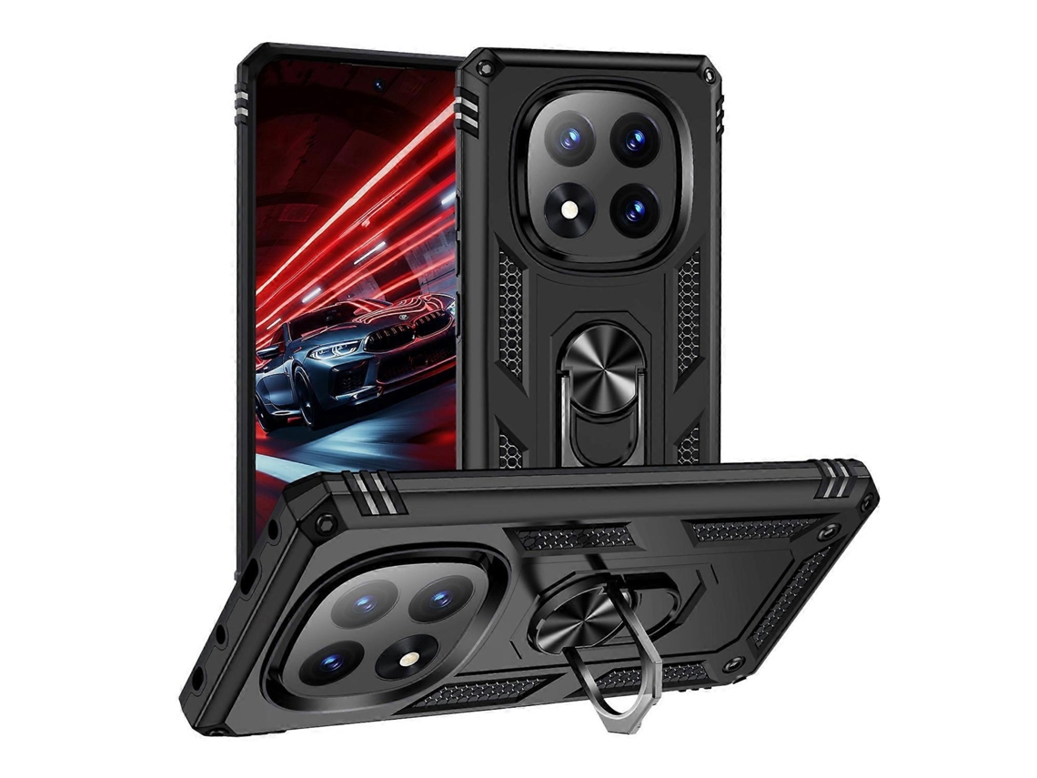 Capa De Pctpu Com Suporte Para Xiaomi Redmi Note 14 Pro 5g - Preta