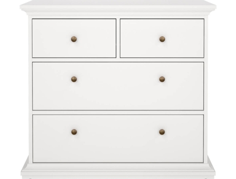 Comoda TVILUM Alfama 4 Gavetas (96.2 x 48.5 x 86.9 cm - Branco)