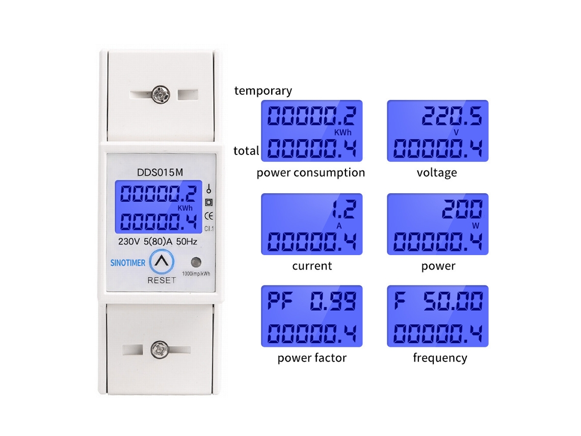 Medidor De Eletricidade, Dds015m Medidor De Watt Hora Com Display Digital Brilvibera