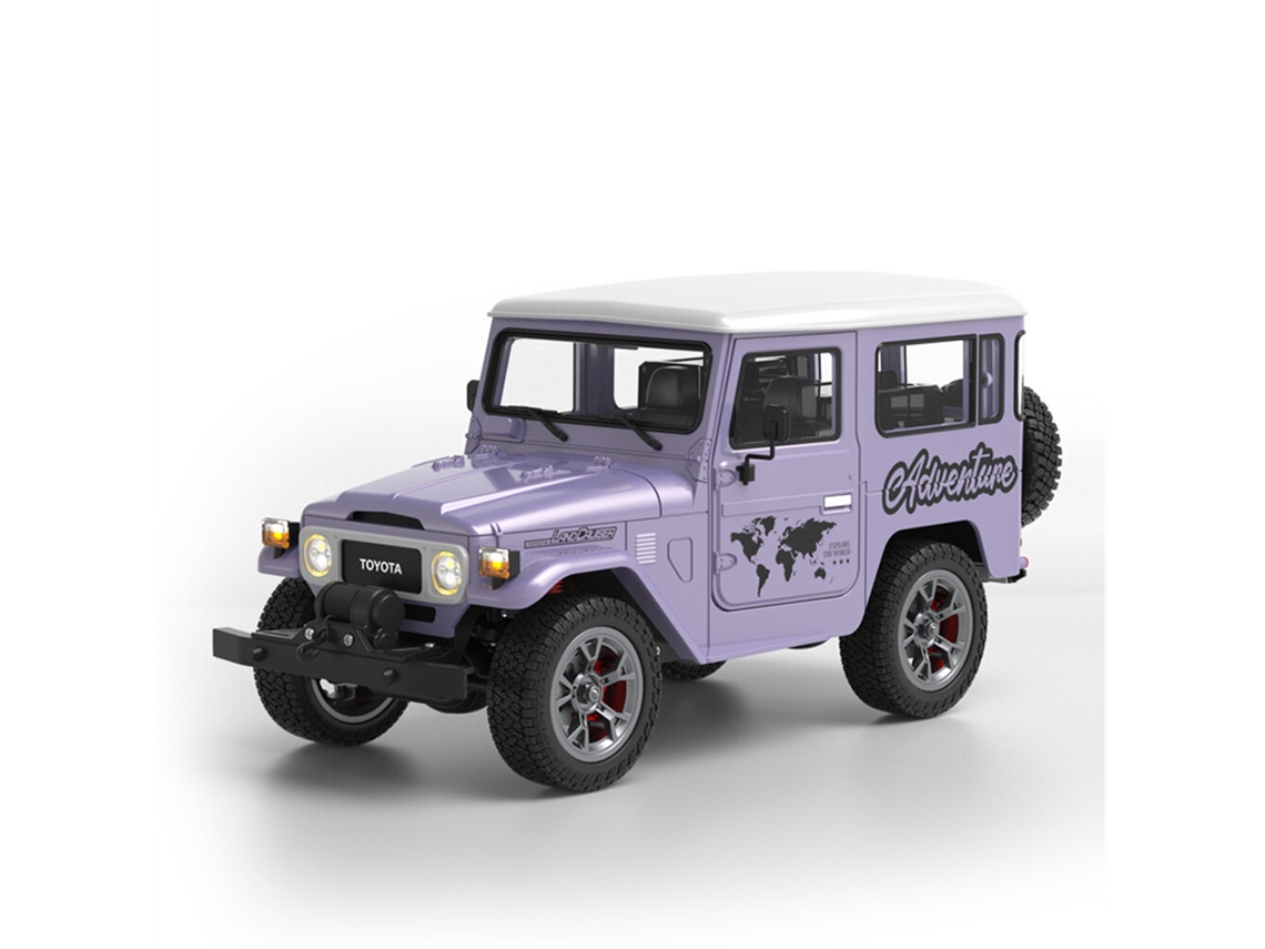 Carro Rc Trasped Hg4 211 Rtr 1/16 2.4g 4wd Roxo Toyota Fj40 Land Cruiser Off road Guincho Luz Led Som Fumaça Eixo Metal Mola Cubo Brinquedo MDUG