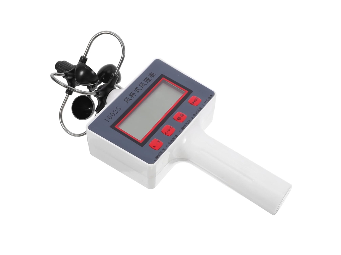 Anemômetro Portátil De Plástico Com Ecrã Lcd Compacta E Leve