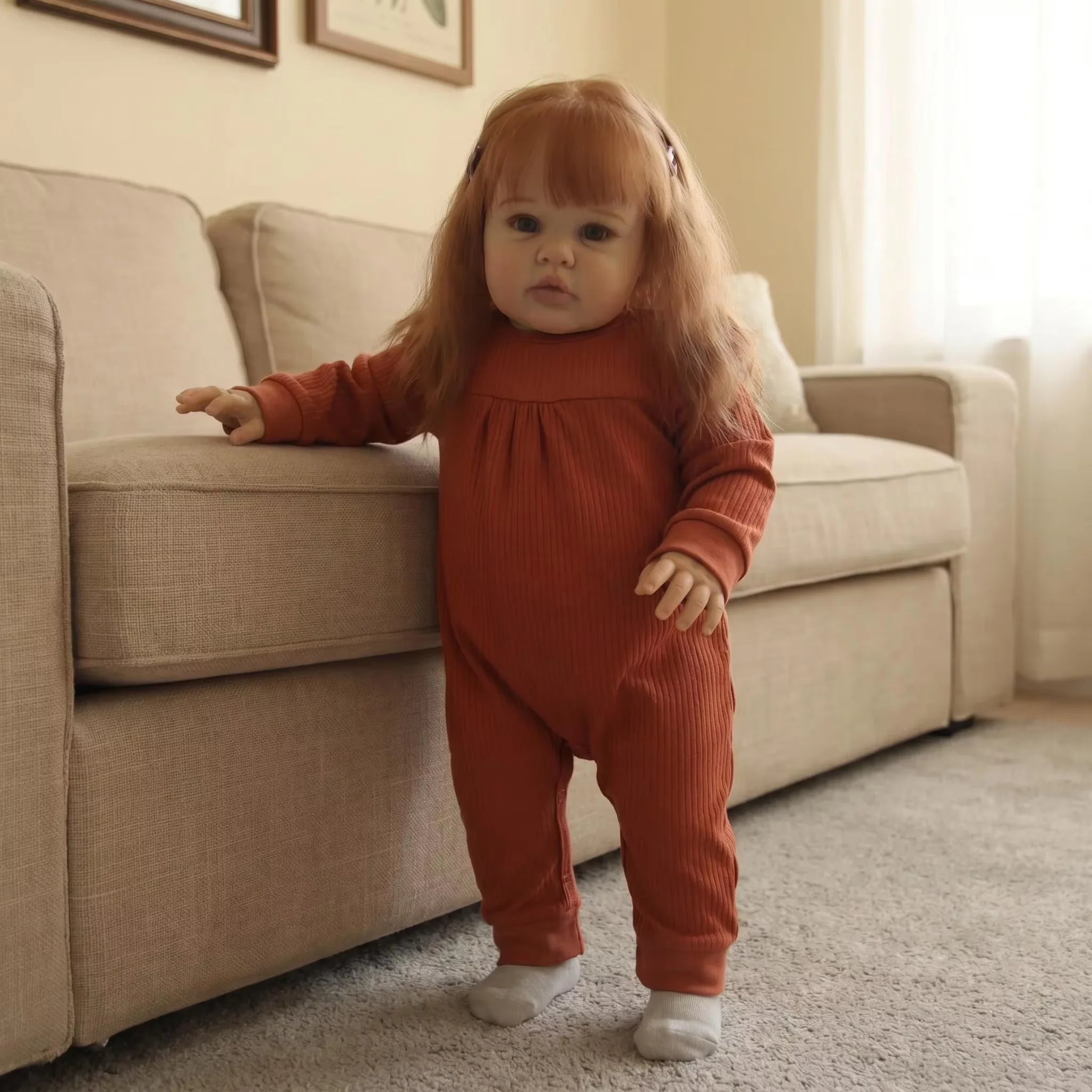 (60 Cm) Boneca Ellie, Realista, Com Toque Macio E Pele Em 3d.