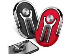 Suporte Para Celular Veicular (2 Unidades, Preto + Vermelho), Anel Giratório Multifuncional 360° Para Celular, Pode Ser Usado Na Saída De Ar Do Carro.