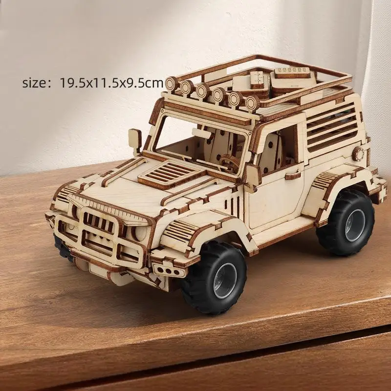 Modelo de Carro de Madeira 3d, Kit de Montagem Mecânica Faça Você Mesmo MDUG (estilo 2)