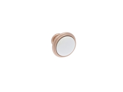 Puxador para Móveis HARDWAREXCHANGE em Zamac e Porcelana com 35mm de Diâmetro (Ouro Fosco Rosa)