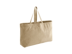 Bolsa tote AQUAFORGE, Westford Mill, vintage, areia, tingida em peça lavada