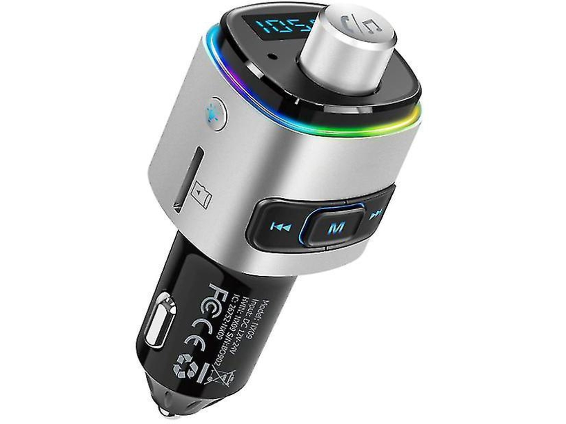 Transmissor Fm Bluetooth Yizhood 7 Cores Qc3.0 Siri/google Branco