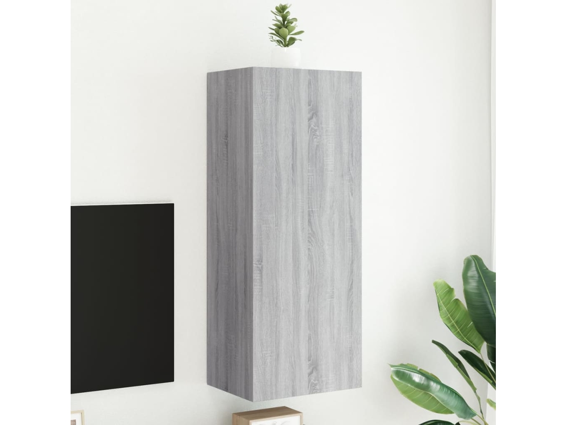 Vidaxl Móvel Parede Tv 40,5x30x102cm Derivados De Madeira Cinza Sonoma
