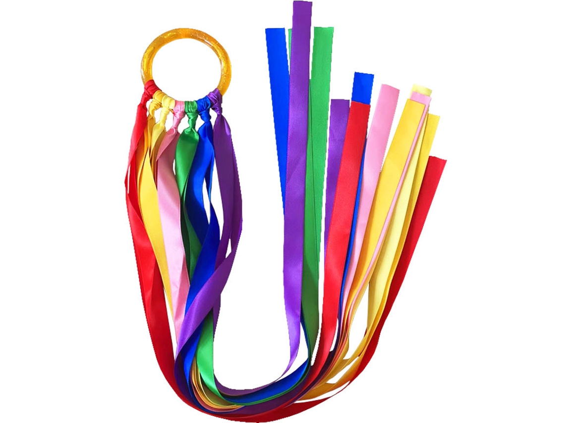 Conjunto de 4 Fitas Brinquedo Coloridas, Dança Multicolorida, Rítmica Para Ginástica, Exercícios Mão Com Alças.-aquaforge