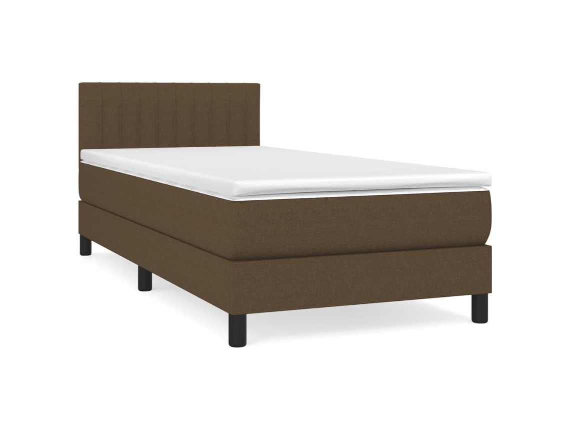 Cama box spring VIDAXL Marrom Tecido (90x190 cm)