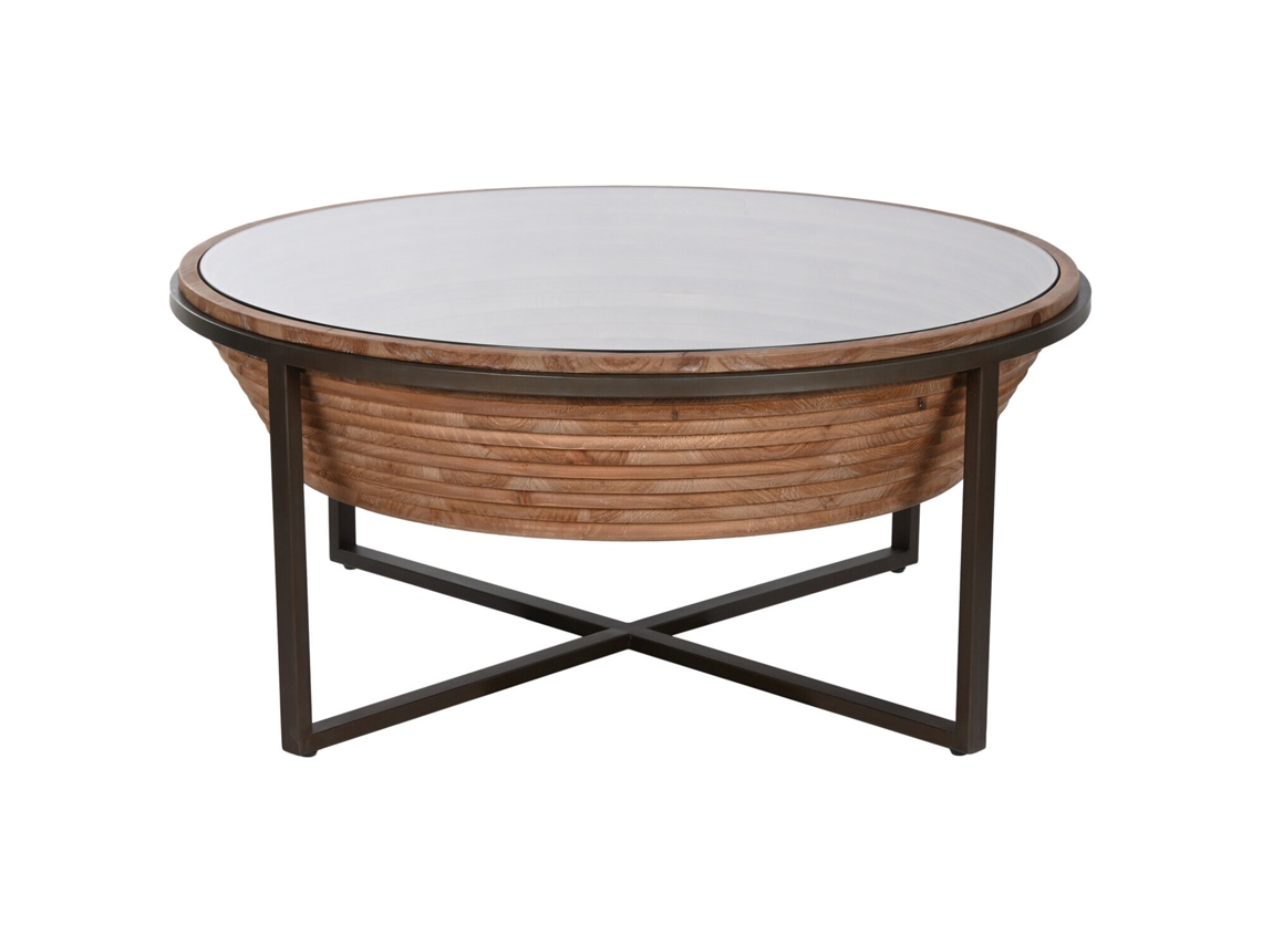 Mesa de Centro com Tampo de Vidro Preto AQUANDRA HOUSE LIVING