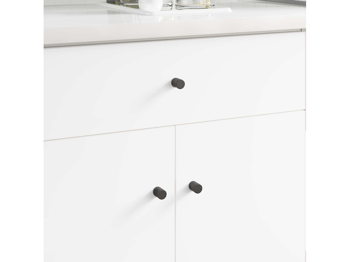 Vidaxl Knob De Armário 12 Pcs Preto 18 X 23 Mm Ferro