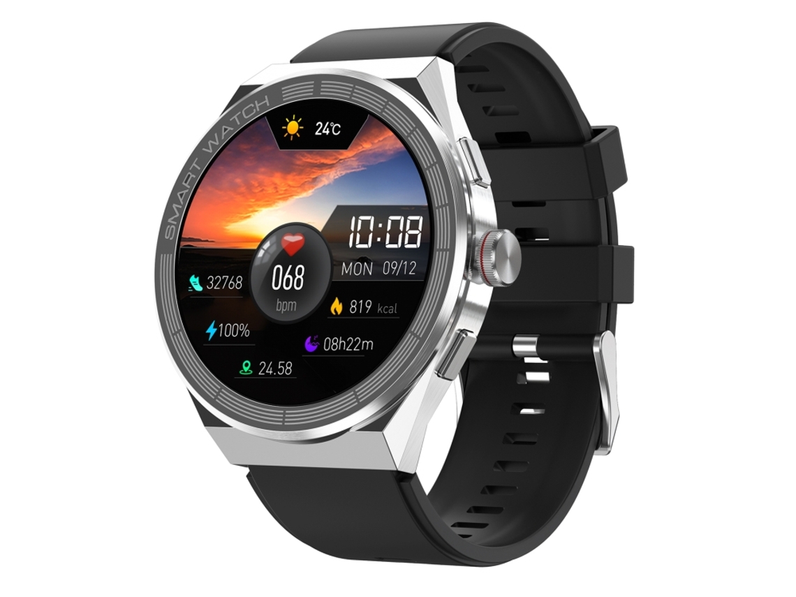 Pulseira De Silicone De 1,45 Polegadas, Smartwatch À Prova D'água Ip68, Chamadas Bluetooth/nfc (prateado)