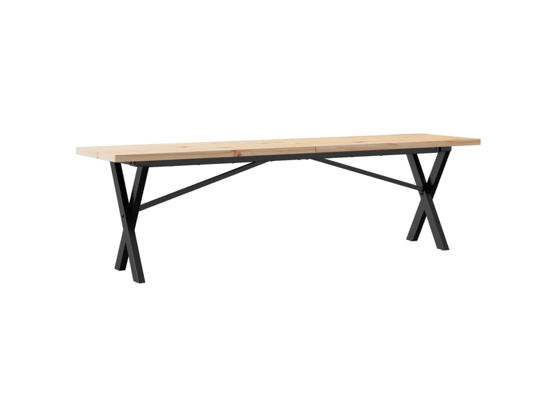 Estrutura de mesa de centro em Pinho/Aço X 160x40x45,5cm EXCLUSIVO DA MAISON