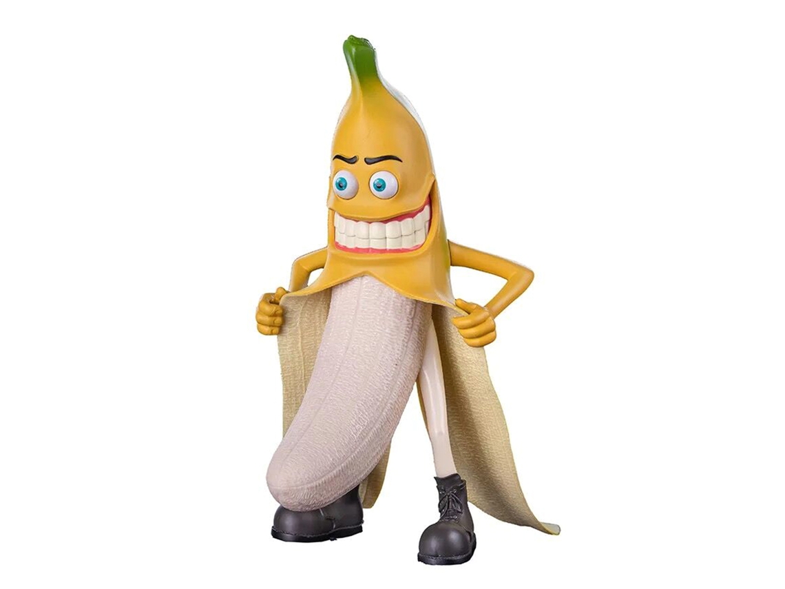 Enfeite de Banana em Resina Multicolorido Decorativo Seguro para Quartos Salas de Estar 30cm