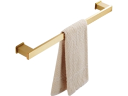 Suporte De Toalha Alumínio Dourado, Barra Única, Para Parede, Para Toalha De Mão, Para Banheiro 40cm