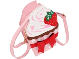 Bolsa Transversal De Morango Para Meninas Em Couro Pu Com Laço, Bolsa Pequena E Charmosa Com Alça De Ombro.