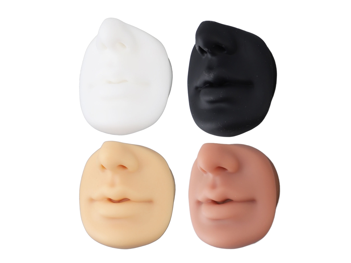 4 Peças Modelo De Silicone Para Piercing Nariz Boca Com Lábios Prática Tatuagem Maquiagem Permanente