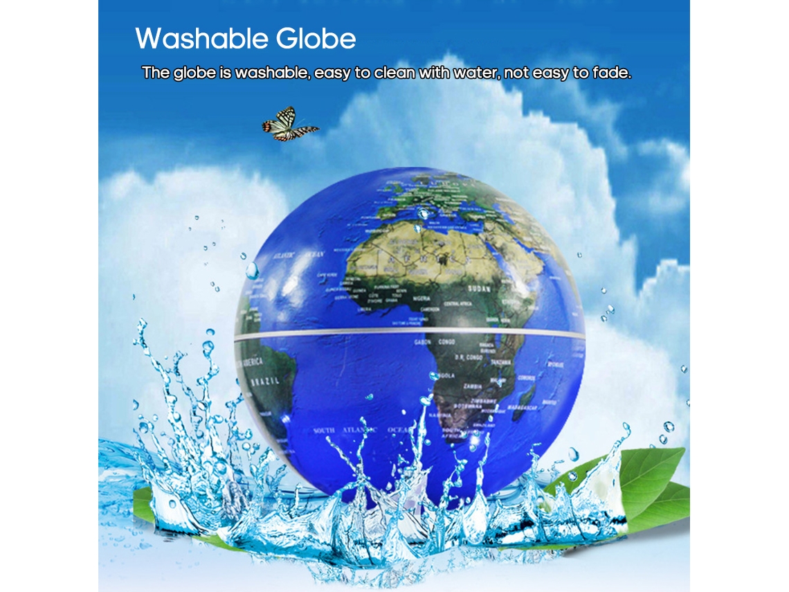 Globo Flutuante com Base Led em C para Decoração e Educação