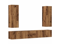 Tv Cabinet Set, Tv Cabinet Sets Vidaxl Marrom Madeira Processada (n/a)