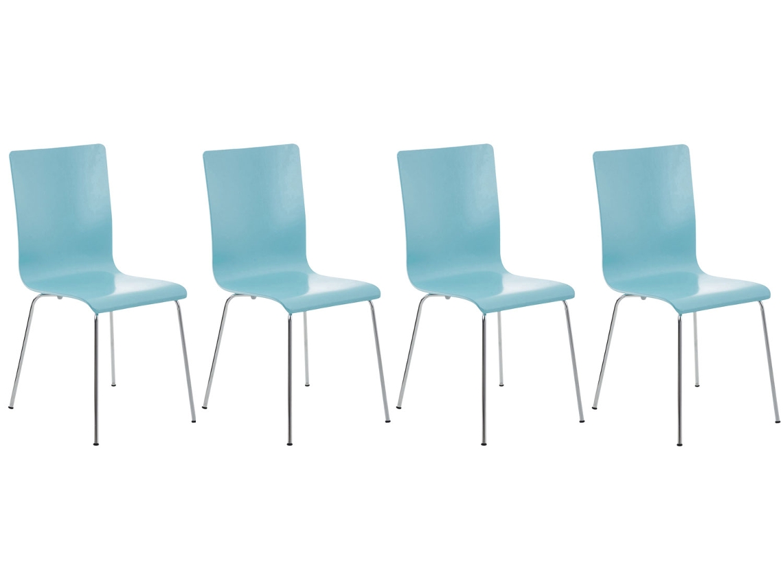Conjunto de 4 cadeiras de sala de espera PEPE azul claro CLP