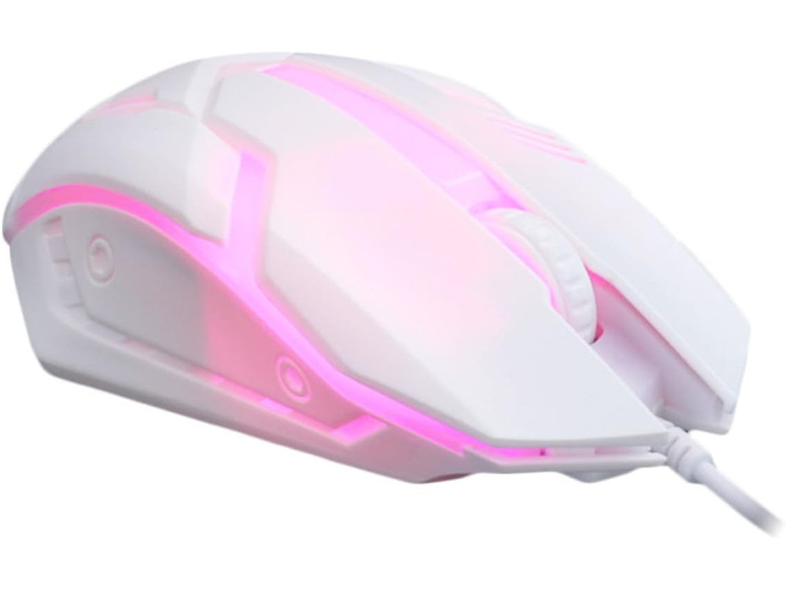 Mouse Usb De Precisão Para Computador, Branco Com Retroiluminação Para Operação Com Fio.