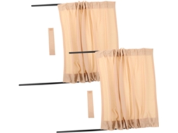 Cortinas De Proteção Solar Bege Para Janelas De Carro, 2 Peças, Fácil Instalação.