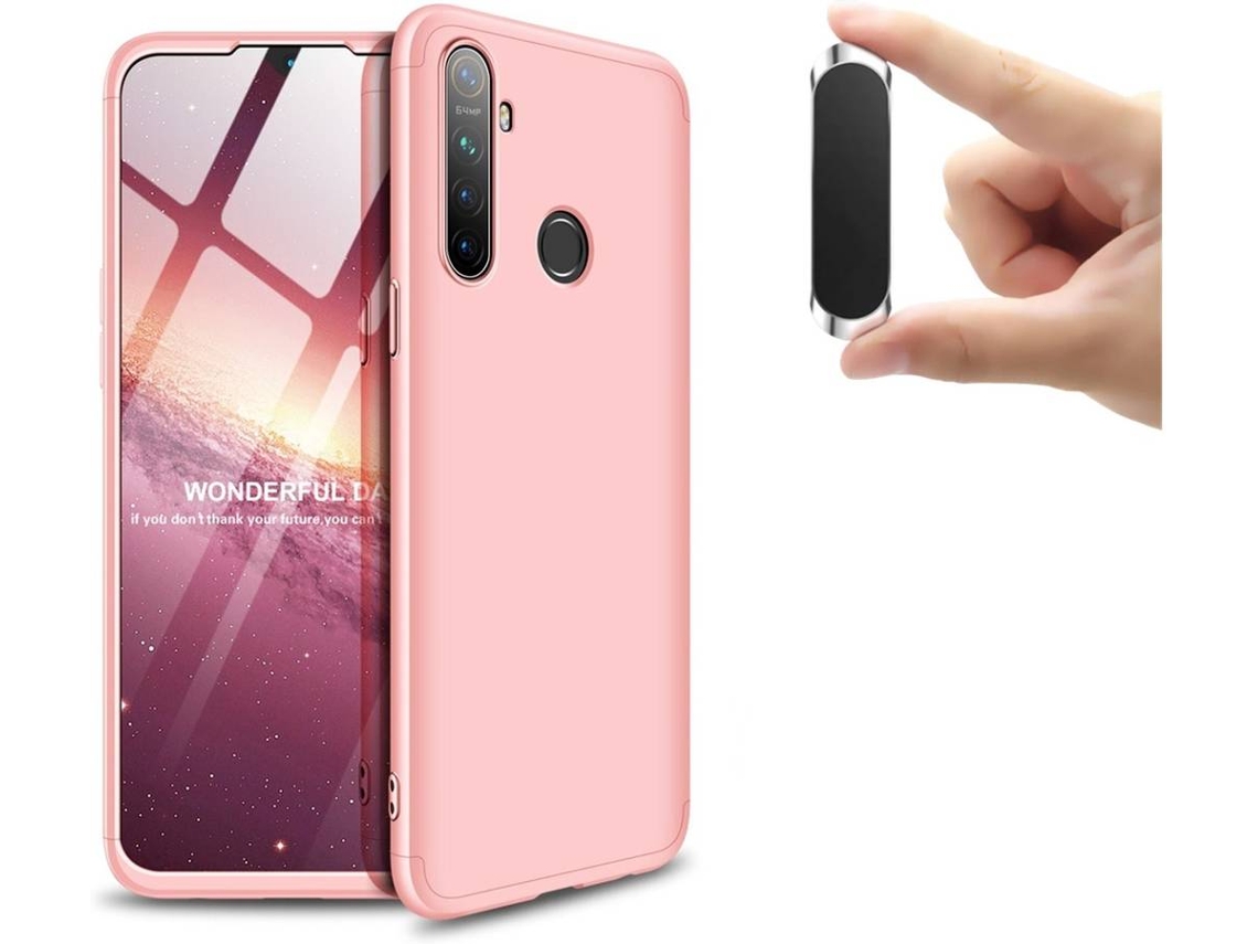 Capa e Suporte Realme 6i Slim armor 360º Rosa