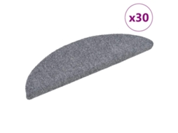 Vidaxl Tapetes De Escada Autoadesivos 30 Peças 56x17x3 Cm Cinza Claro Semicircular