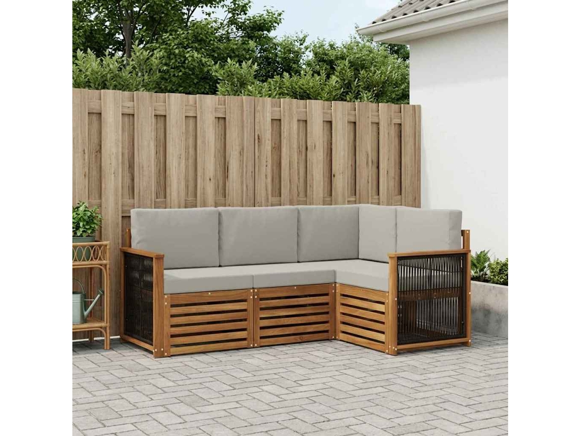 Vidaxl Conjunto De Sofás Para Exterior 4 Unid. Poliéster