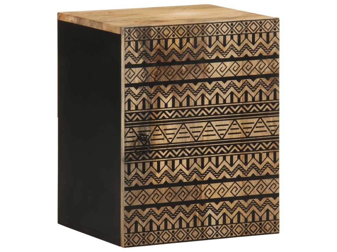Vidaxl Armário Suspenso Para Wc 38x33,5x48 Cm Mangueira Maciça Preto