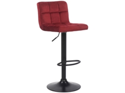 Banqueta de bar em veludo vermelho com pés de metal preto, assento acolchoado e apoio para os pés giratório Tdb10181