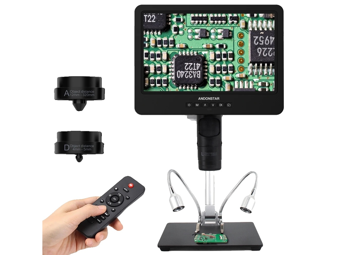 Microscópio digital, ampliação de 2000x, saída de vídeo UHD 2160p, M OEM AD249S (10 polegadas)