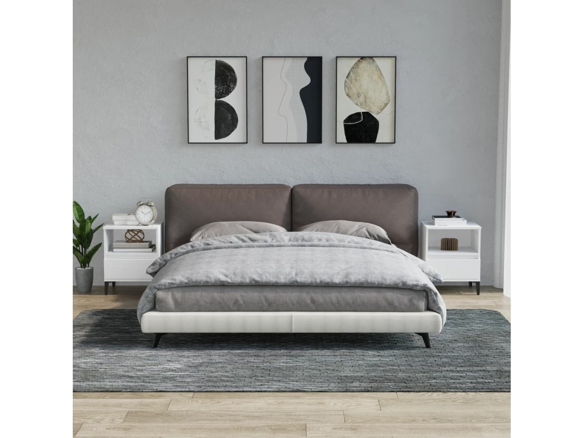 Vidaxl Mesas De Cabeceira 2 Pcs 40x35x50 Cm Branco