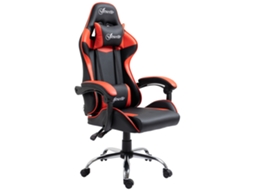 Cadeira Gaming Vermelho Preto 63x67x119 127cm Ergonómica Reclinável Cabeça Almofada Lombar Altura Ajustável ZIWEI STORE