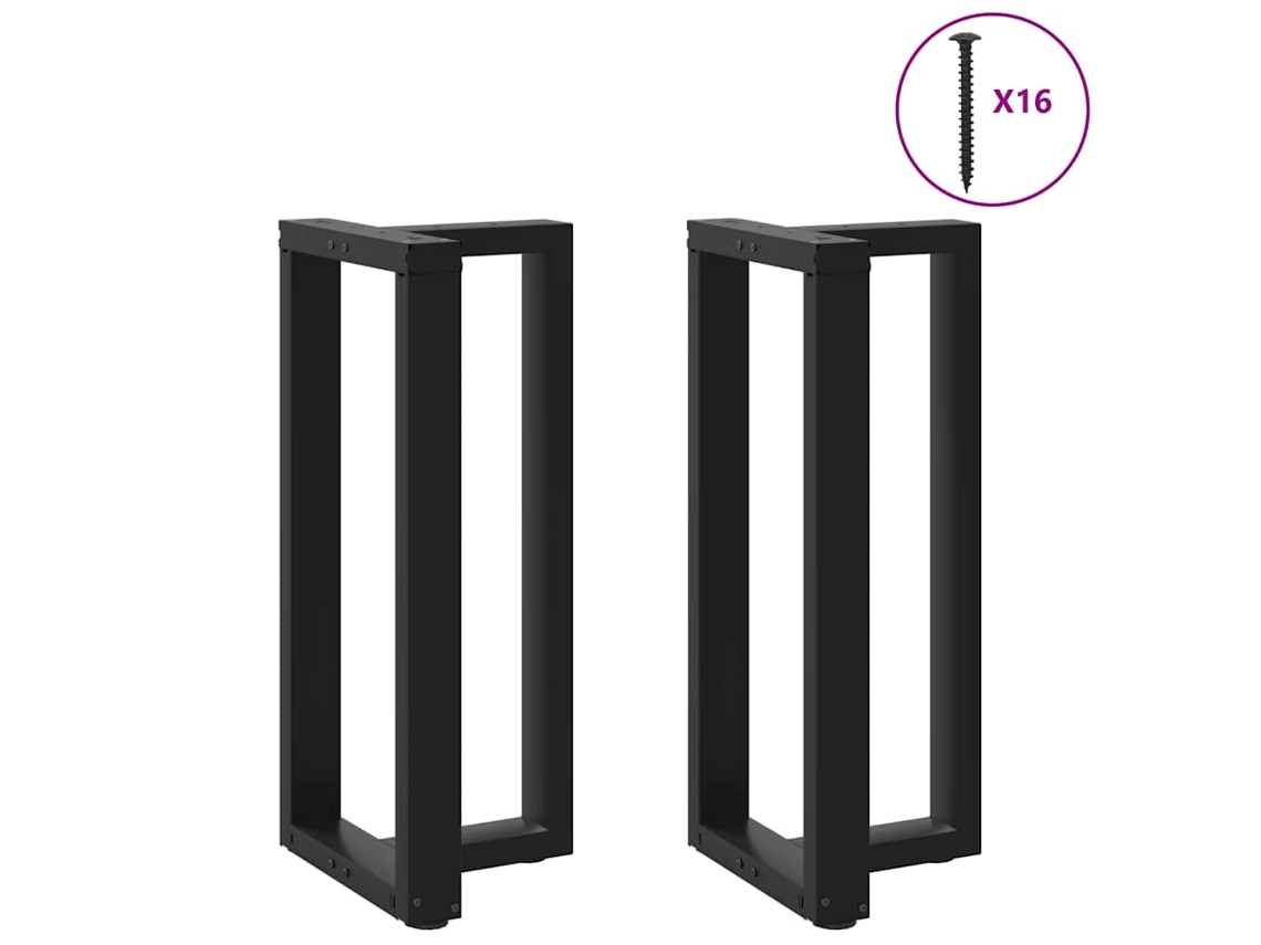 Vidaxl Pés De Mesa De Bar Em Forma De T, 2 Peças, Preto, 40x35x(90-91) Cm, Aço