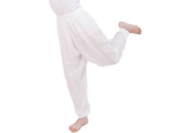 Calcinha Baggy Dança Aladim Bloomers Yoga Infantil Menino Menina Pantalon Casual Solto Harem De Blend De Algodão Branco