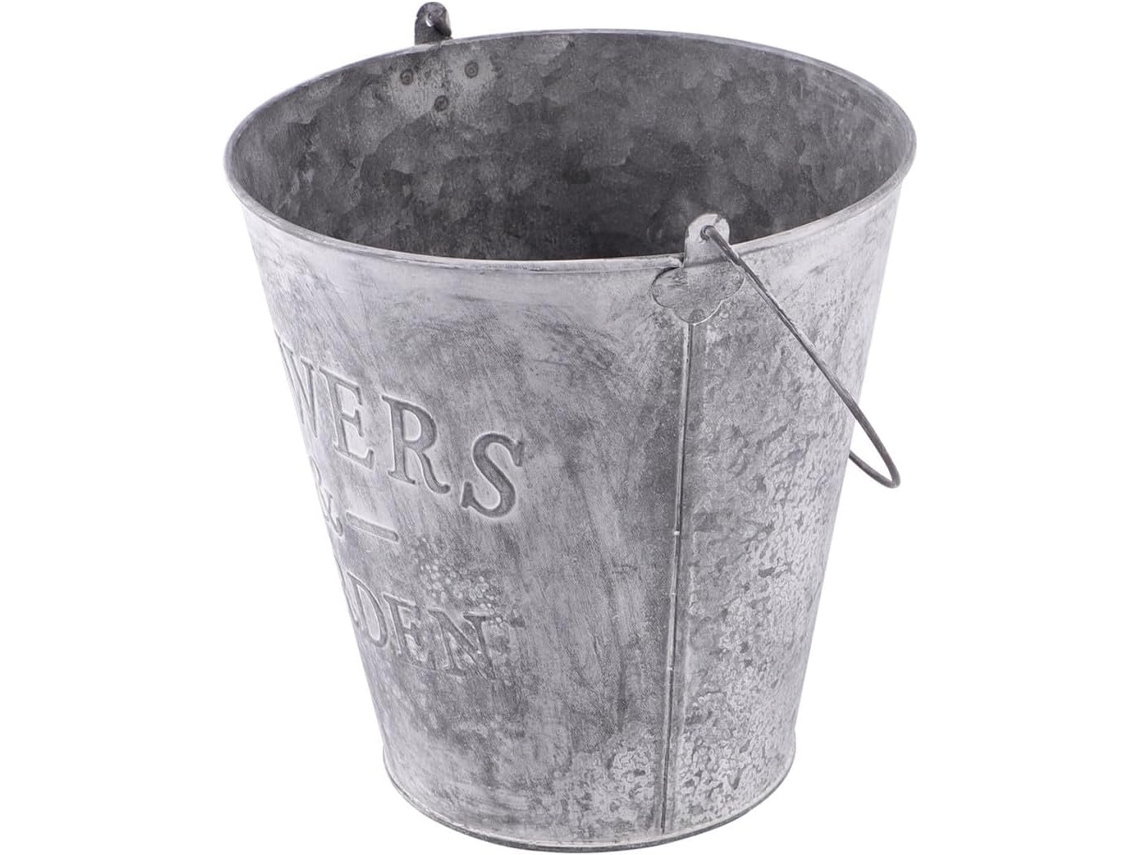 Vaso de Ferro Redondo com Design Rústico. Vaso de Metal Prático para Pendurar em Varandas e Jardins. Vaso Decorativo CHABERLU