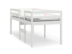 Cama Alta 90x190 Cm Madeira de Pinho Maciça Branco MAISON EXCLUSIVE