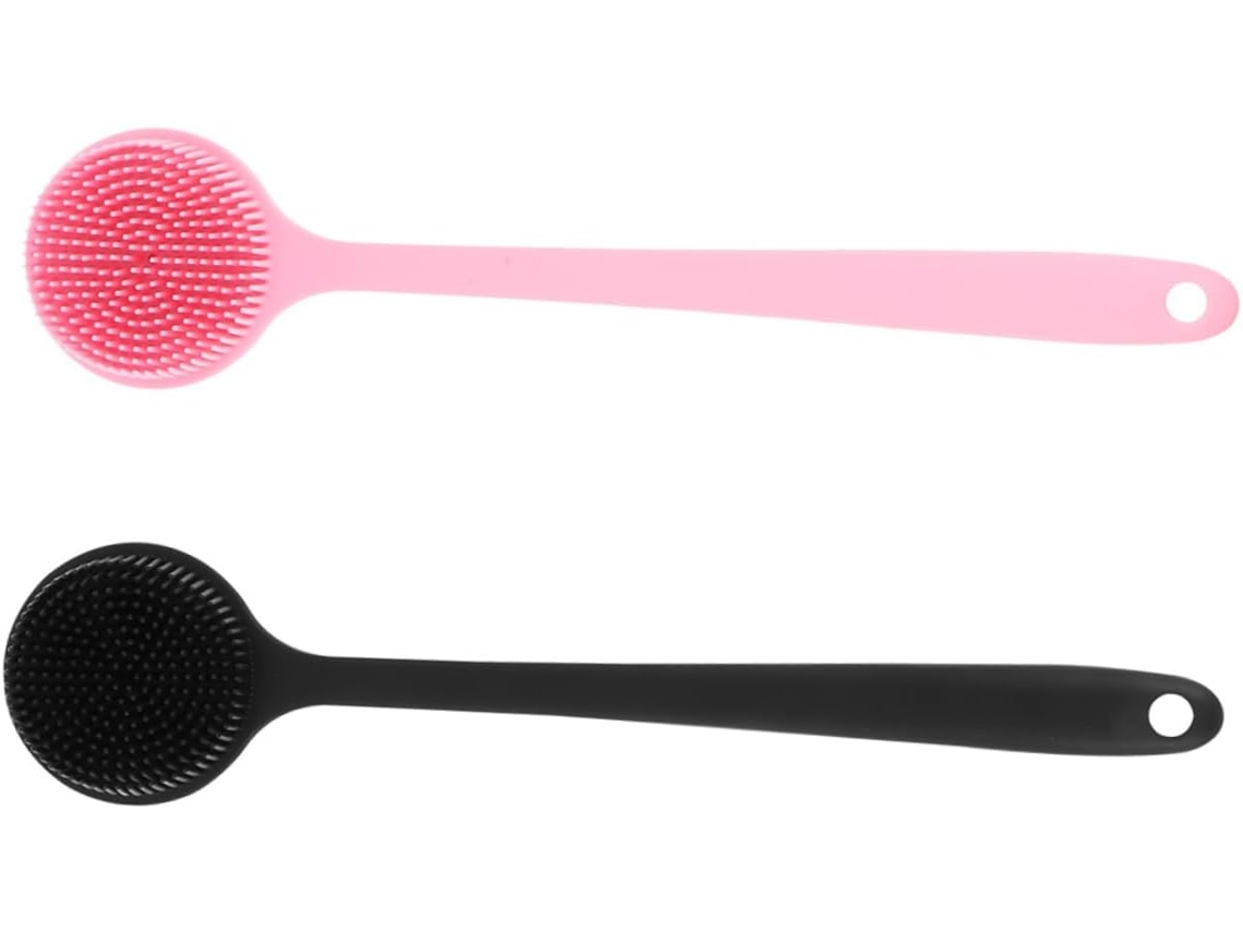 Conjunto De 2 Escovas Silicone Para Banho E Ducha Packove Com Cabo Longo, Escova Corporal Para Banho E Costas