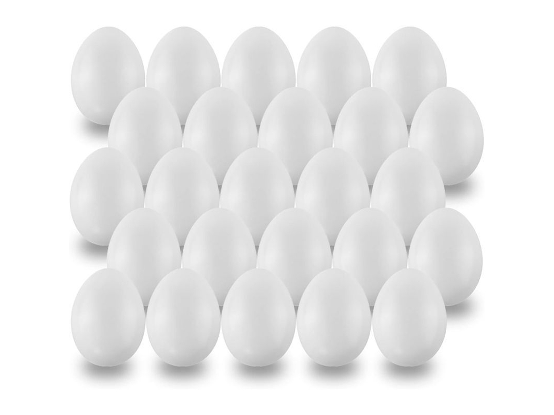 Kit de 50 Ovos de Plástico Brancos para Páscoa