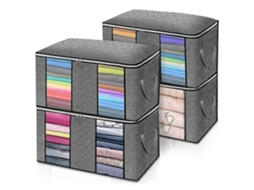 Conjunto De 4 Peças De Sacos Dobráveis ​​para Guardar Roupas E Edredons, Na Cor Cinza. Hengjian