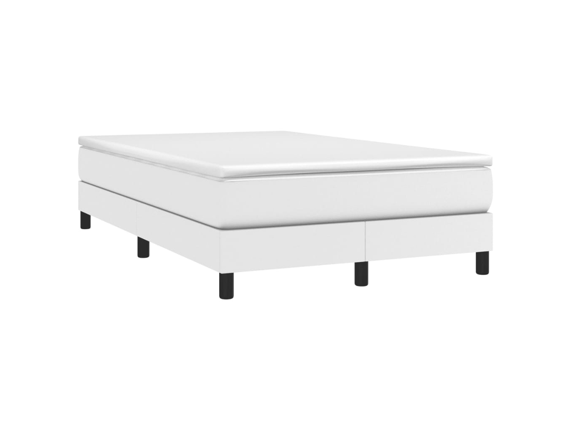 Cama Boxspring com Colchão 120x190 cm Couro Artificial Branco MAISON EXCLUSIVE