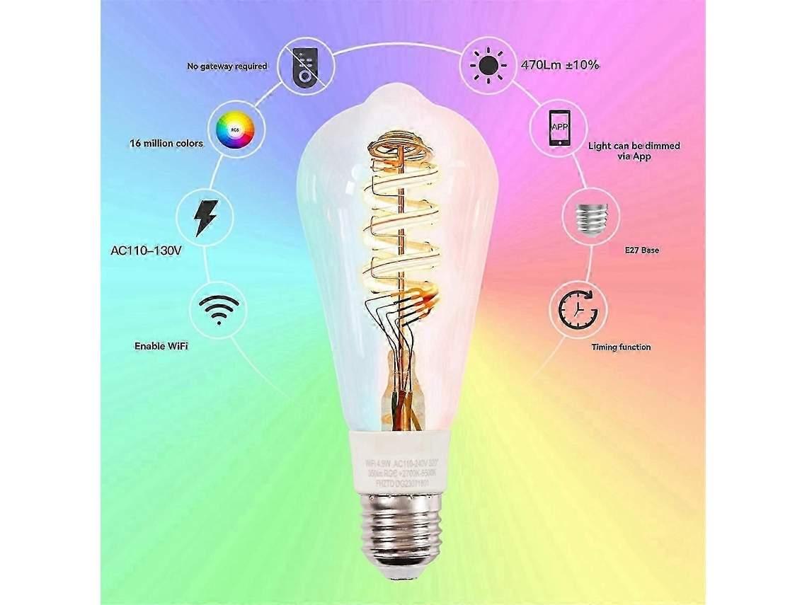 Luzes Led Tuya Smart Wifi Rgb 16 Milhões De Cores, Reguláveis Slowmoose