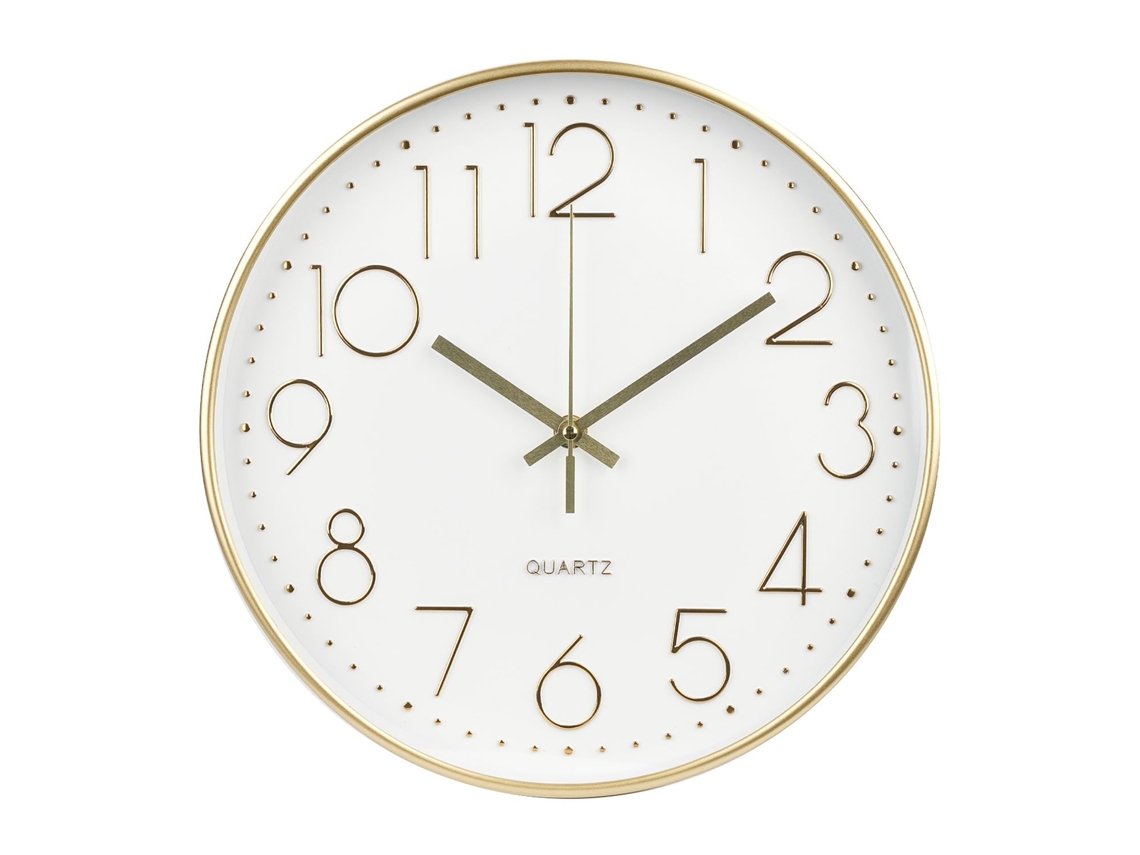 Relógio de Parede 12 Polegadas Silencioso, Moderno, Simples, Estilo Redondo, Decoração, Mostrador Estereoscópico Dourado, Relógios de Parede EHSTMIND
