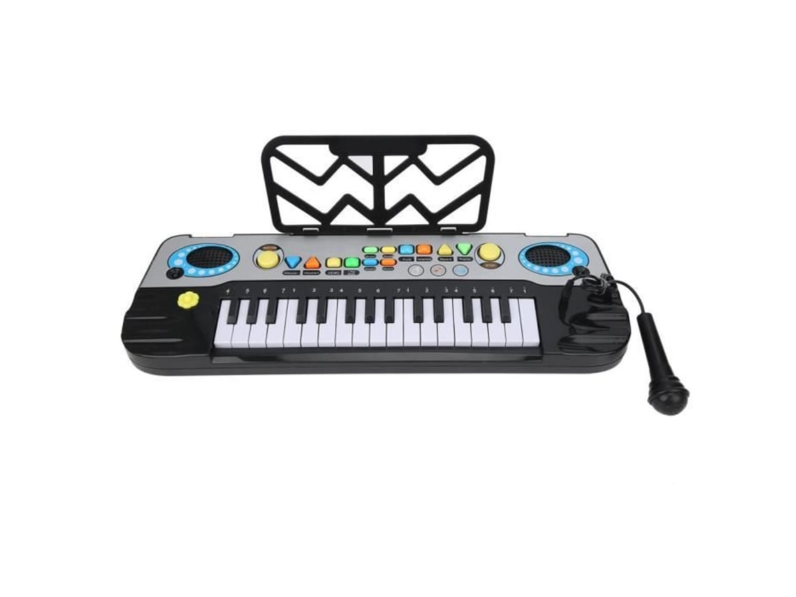 Teclado infantil musical 32 teclas keys com microfone piano