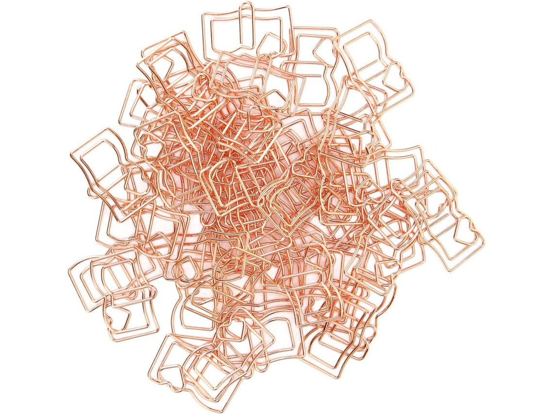 50-clipes De Papel Inoxidáveis, Resistentes, Em Metal Galvanizado, Pequenos Clipes Para Escritório, Escola E Casa, Cor