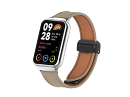 Pulseira De Couro Preta Com Fivela Magnética E Textura De Lichia Para Xiaomi Smart Band 9 Pro / Redmi Watch 5