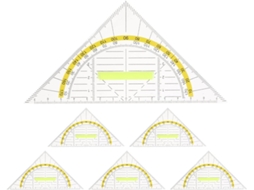 Conjunto Totority De 6 Réguas Triangulares Em Pp Para Desenho Técnico E Matemática, Fácil Identificação, Uso Recomendado