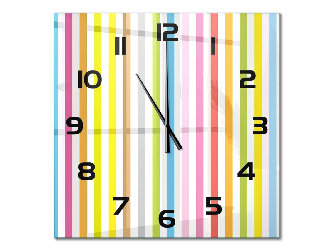 Relógio De Parede Multicor Decorativo Quadrado Espelharte (60x60 Cm)